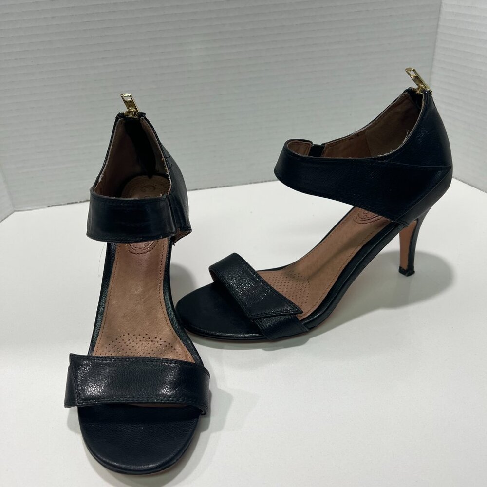 Corso Como Black Leather Heels Sandals